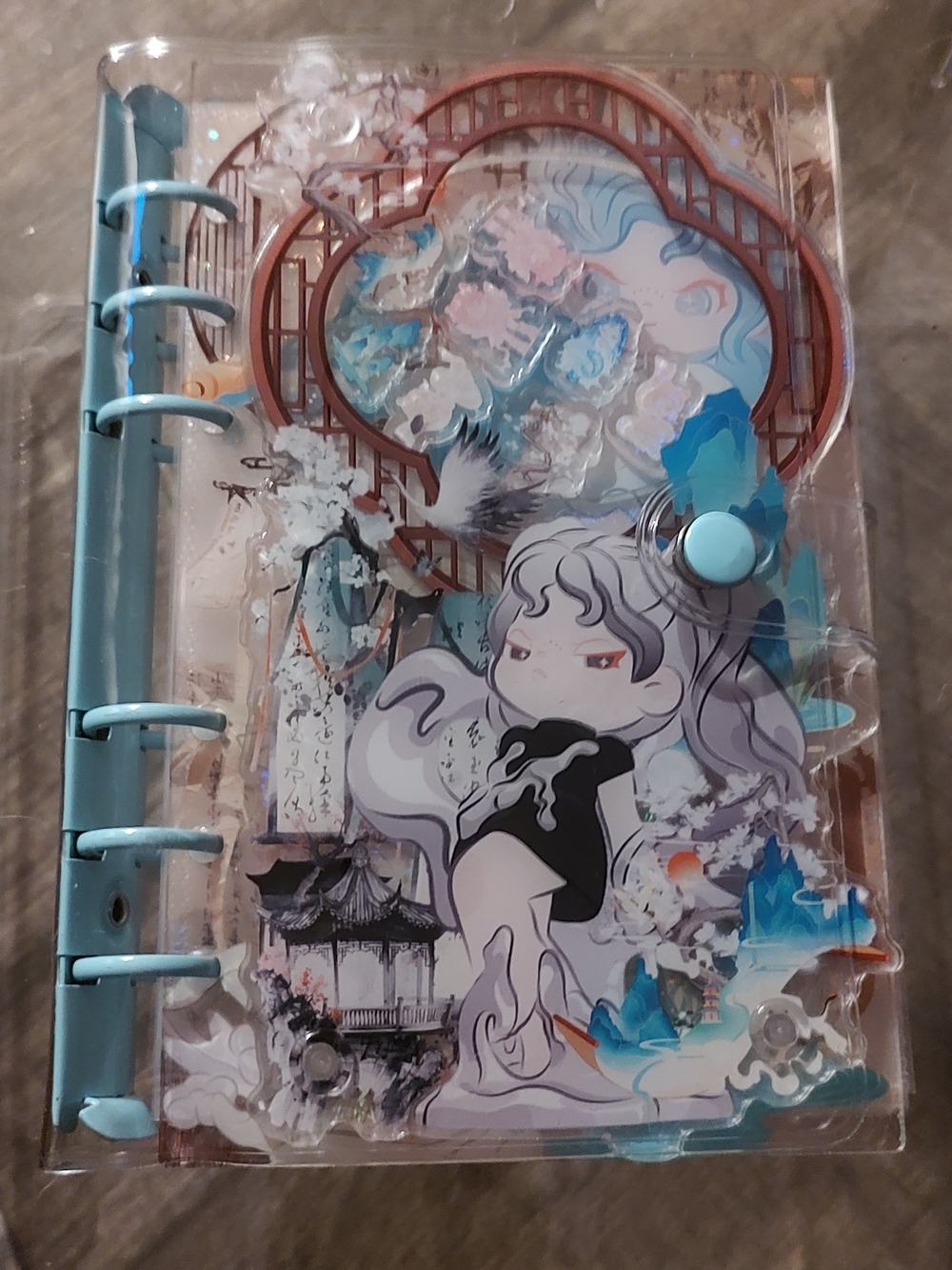 New! A6 Size Acrylic Shaker Notebook With Photo Sheets And Cover